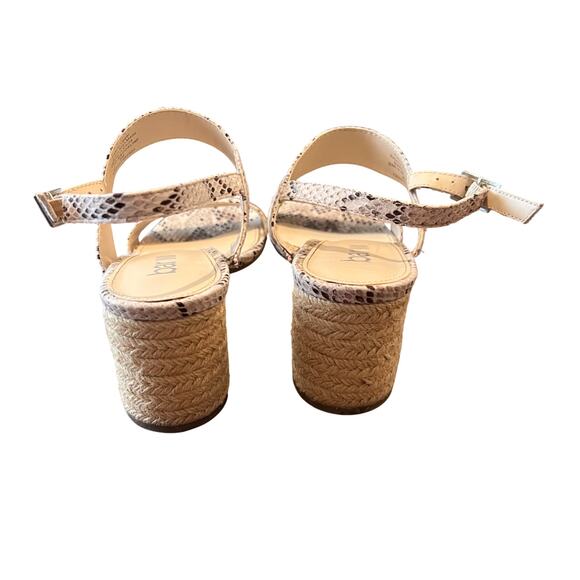 Bar III Reptile/Snake Print Rope Block Heeled Sandals Slingbacks - SIZE 8M - Picture 3 of 8